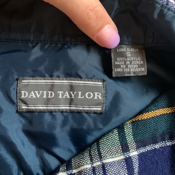 David Taylor Mens Button Down Collared Plaid Shirt - Picture 3 of 3